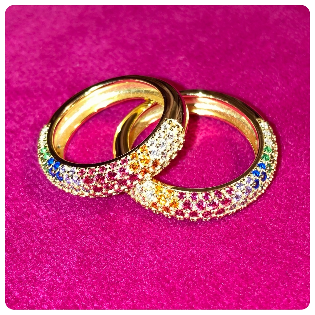 Rainbow Rhinestone Ring